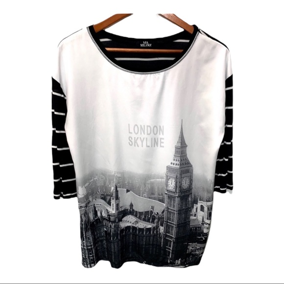 viva milano! Tops - VIVA MILANO! LONDON SKYLINE GRAPHIC SHIRT